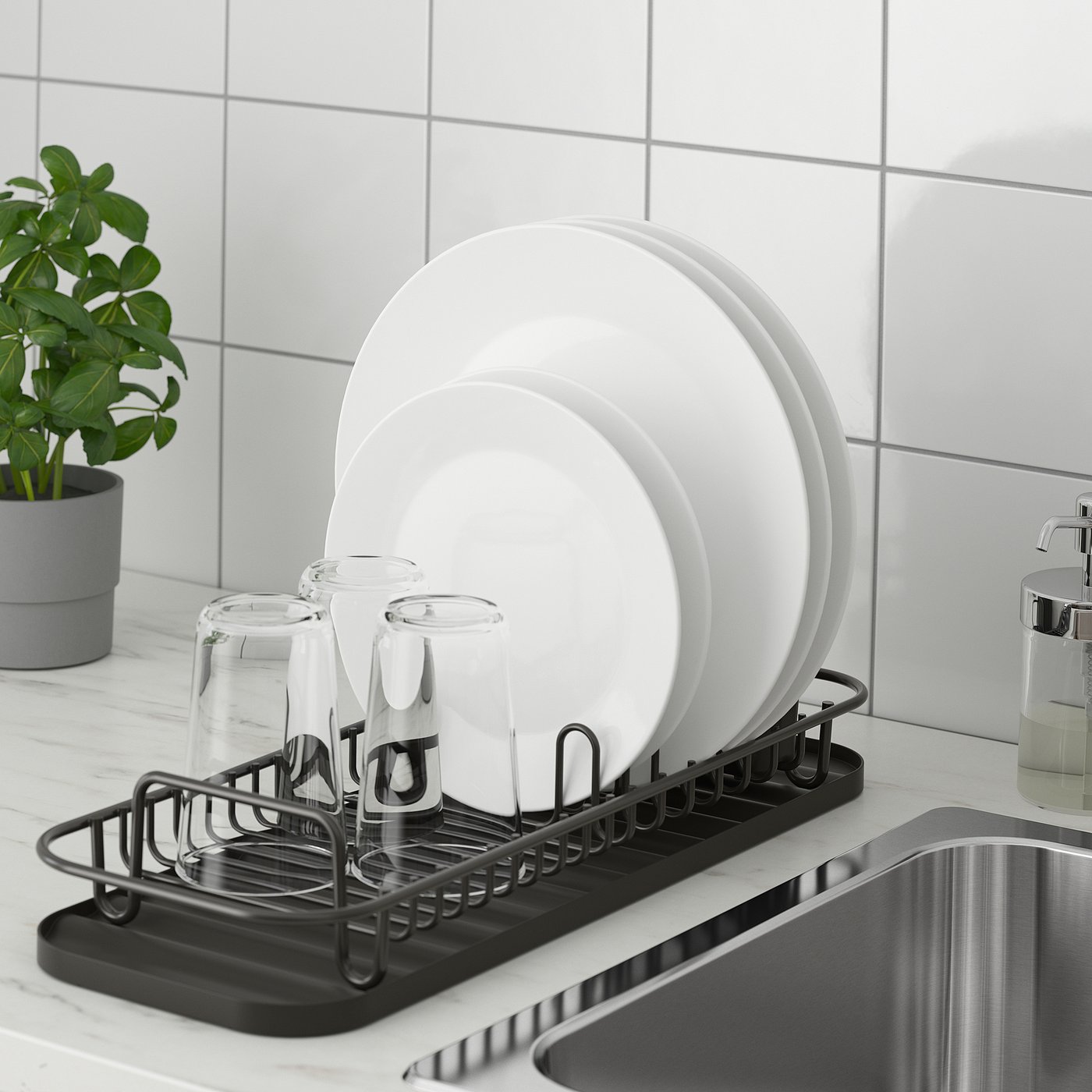 IKEA LILLHAVET マルチ水切りラックの使用イメージ